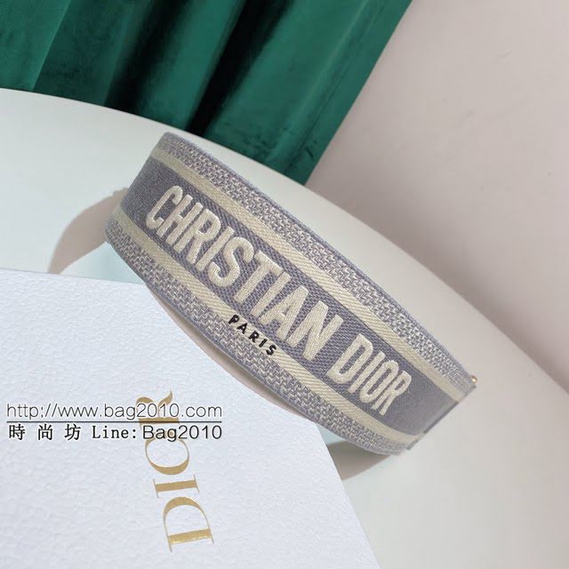 Dior女士腰帶 迪奧Christian Dior刺繡帆布皮帶  jjp1975